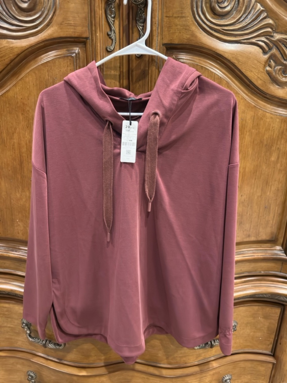 Parfois Mauve Pink Hooded Pullover Sweatshirt NWT